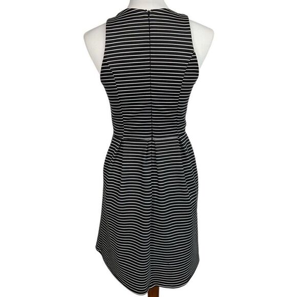 Mi Ami Black White Striped Sleeveless Fit and Flare Dress Medium - Picture 4 of 6